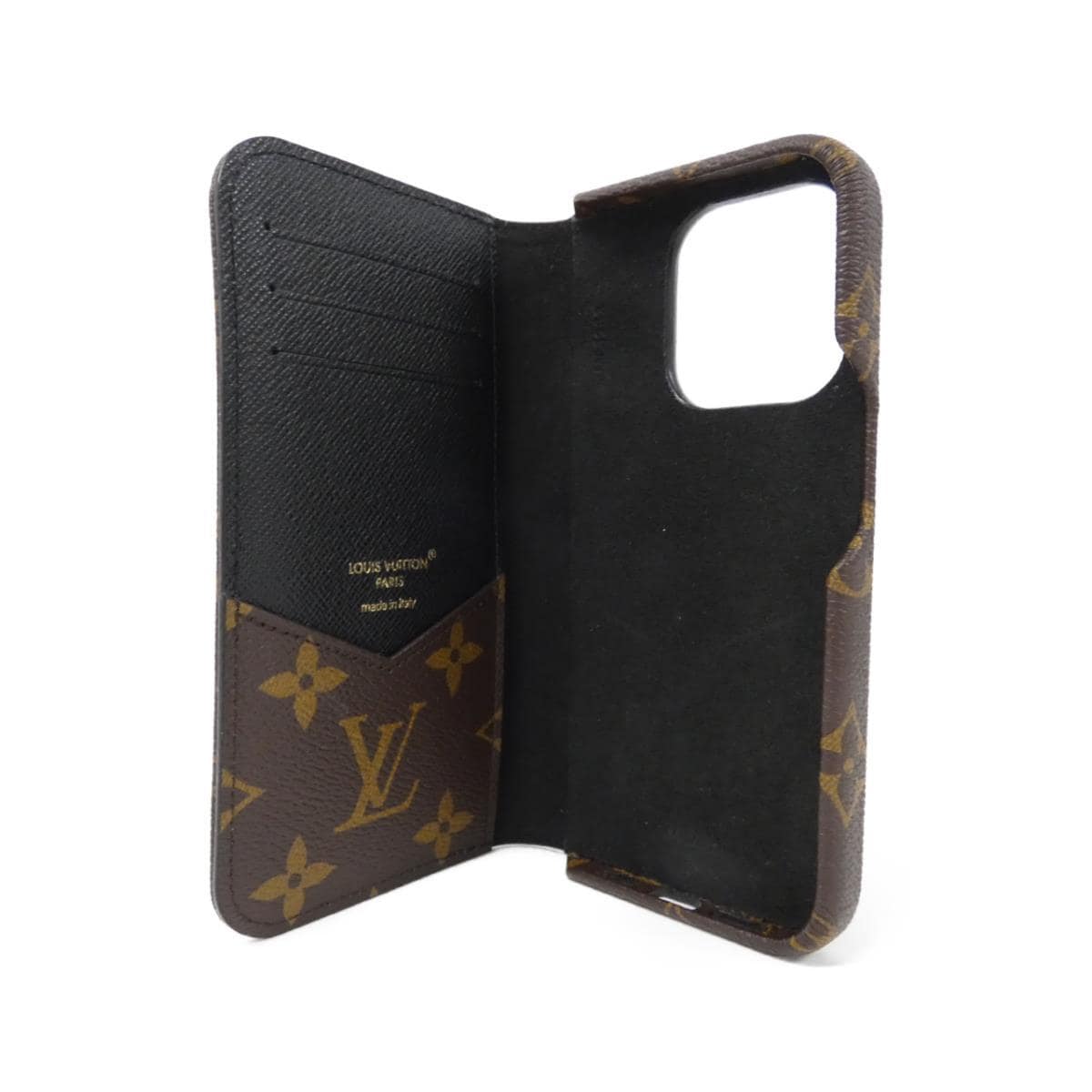 [未使用品] LOUIS VUITTON Monogram iPhone15Pro Folio M82891 手機殼