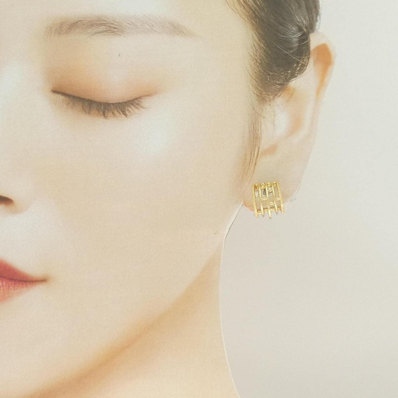 K18YG ダイヤモンド ピアス 0.02CT