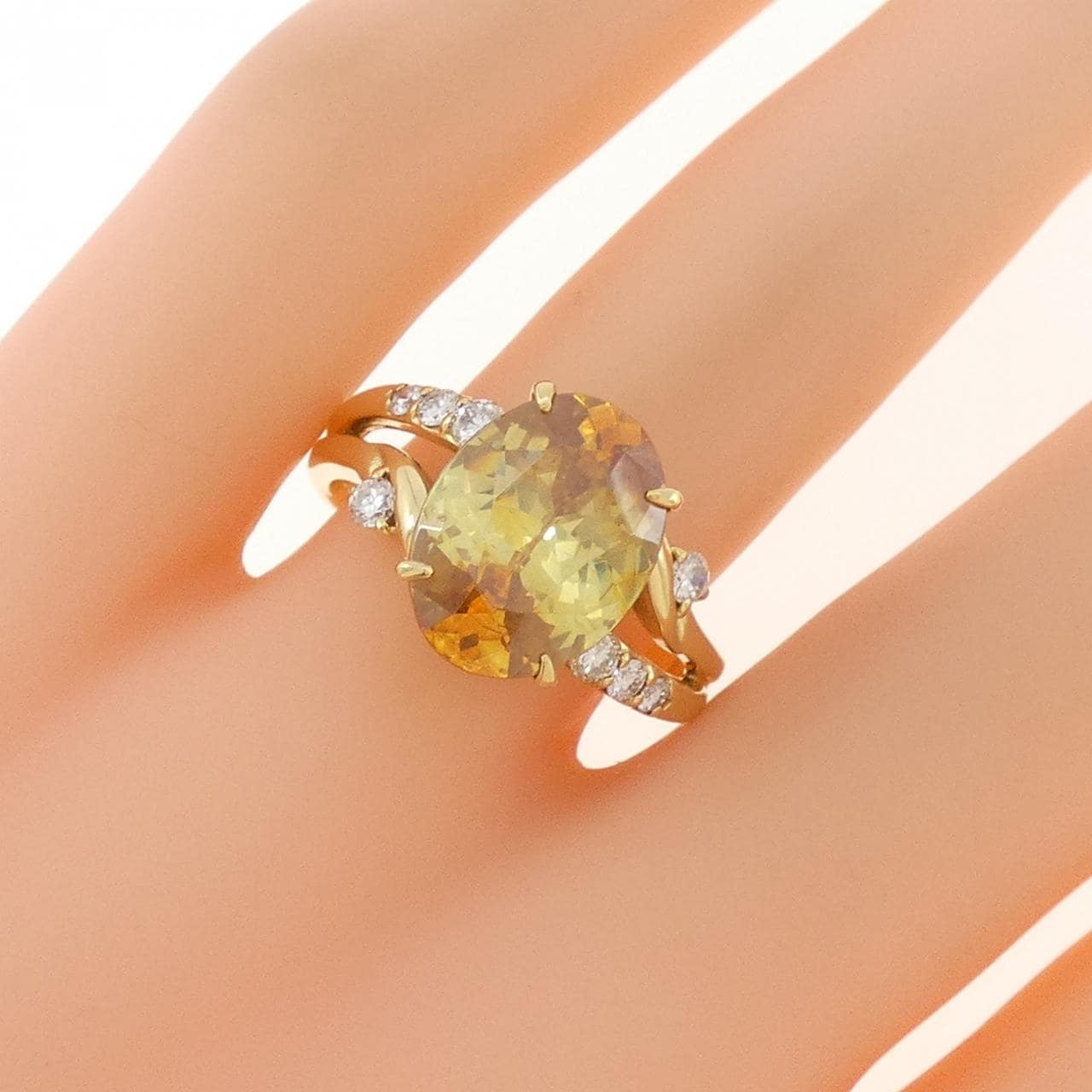 K18YG スファレライト リング 4.79CT