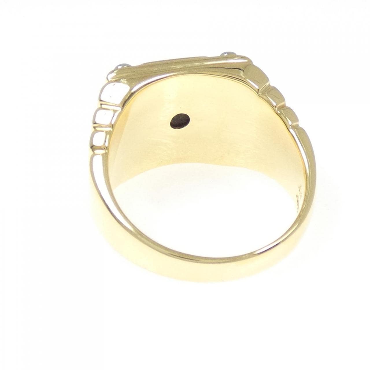 K18YG/PT900 オニキス リング