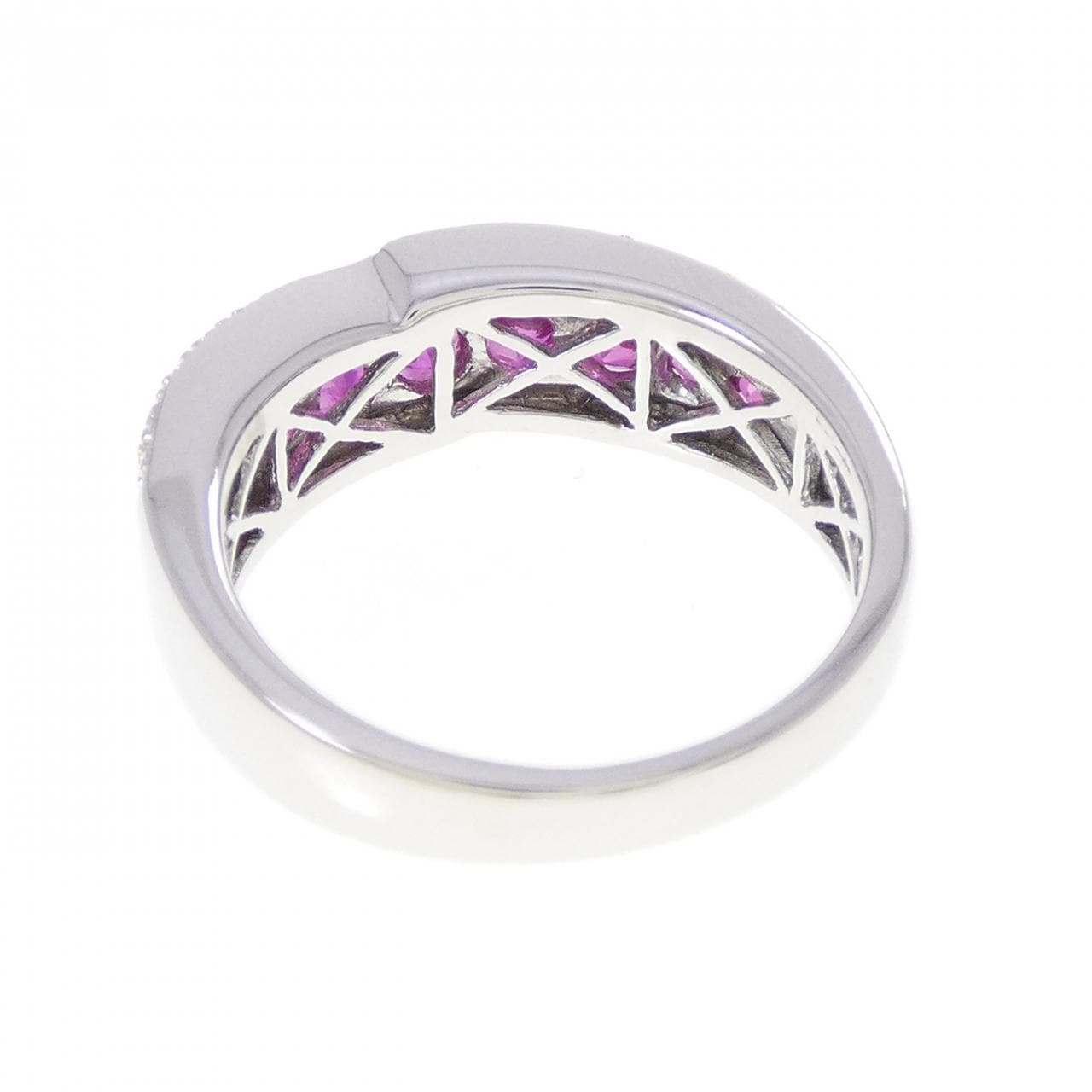 K18WG ルビー リング 0.75CT