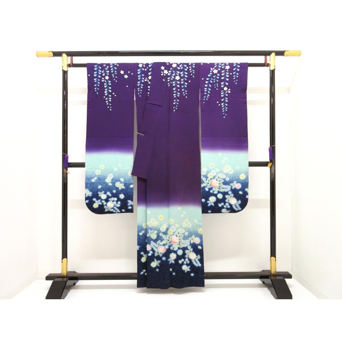 振袖　絞り加工ボカシ染　Ｓサイズ