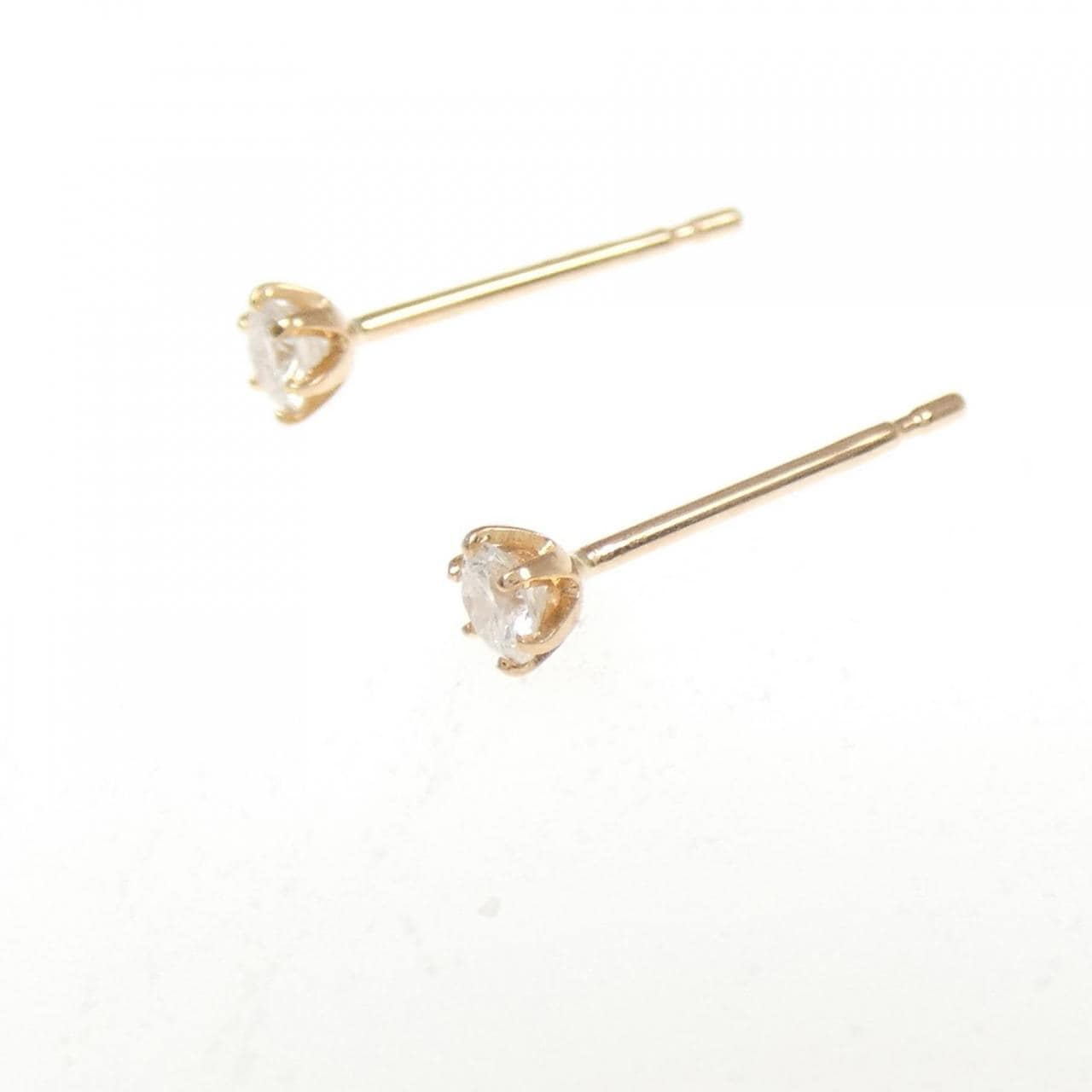 K18PG ソリティア ダイヤモンド ピアス 0.10CT