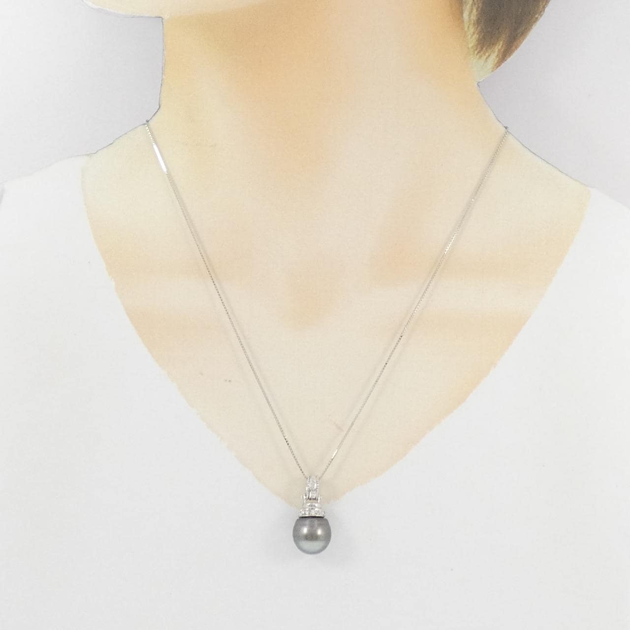 K18WG 黒蝶パール ネックレス