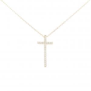 K18PG クロス ダイヤモンド ネックレス 0.20CT