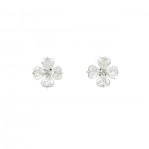 PT900 ダイヤモンド ピアス 0.531CT 0.531CT F VVS1-VS1 ハートシェイプ