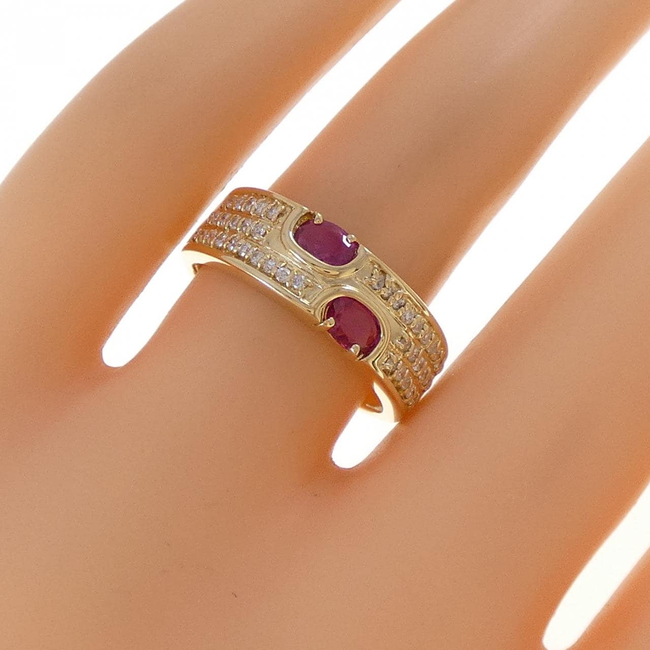 K18YG ルビー リング 0.50CT