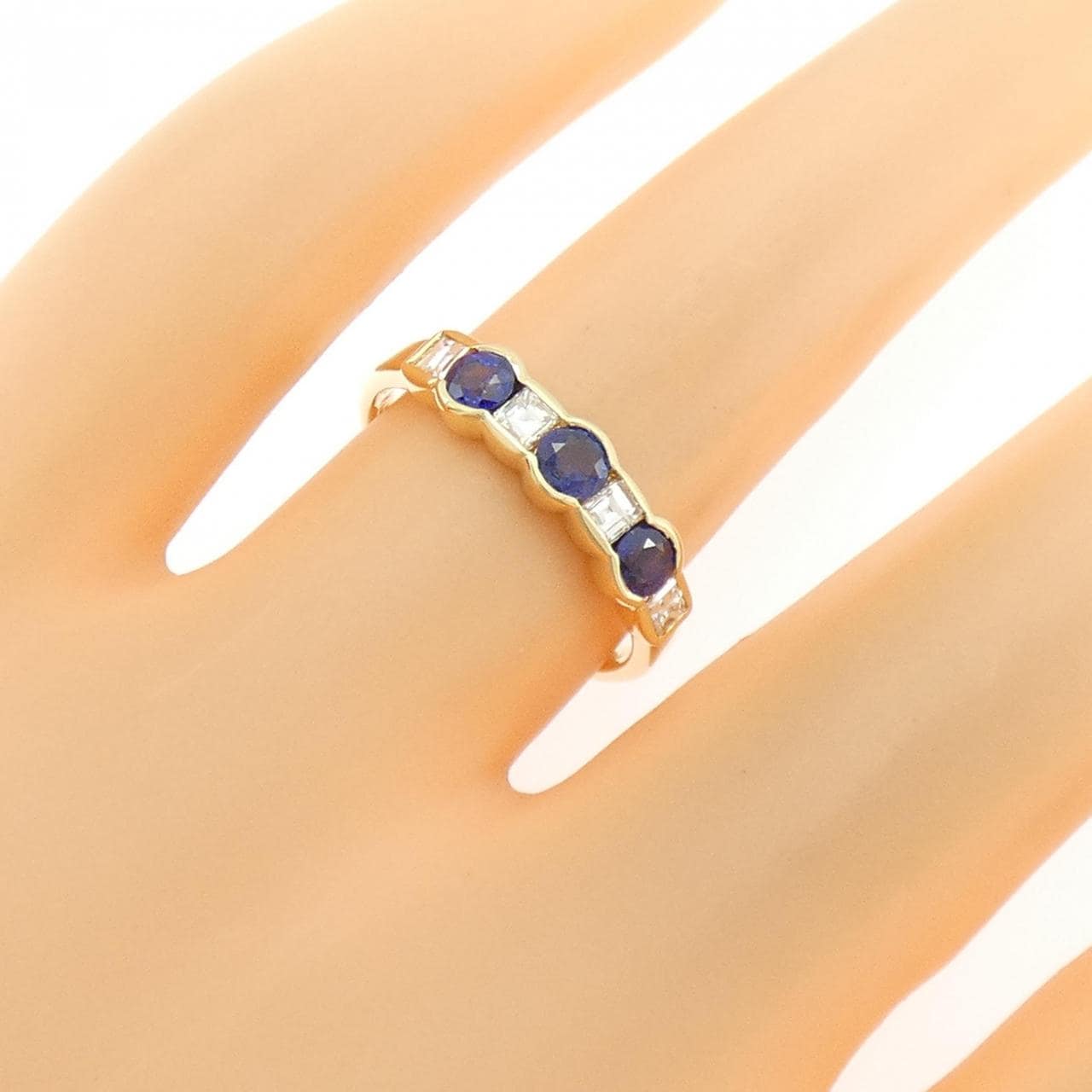 K18YG サファイヤ リング 0.49CT