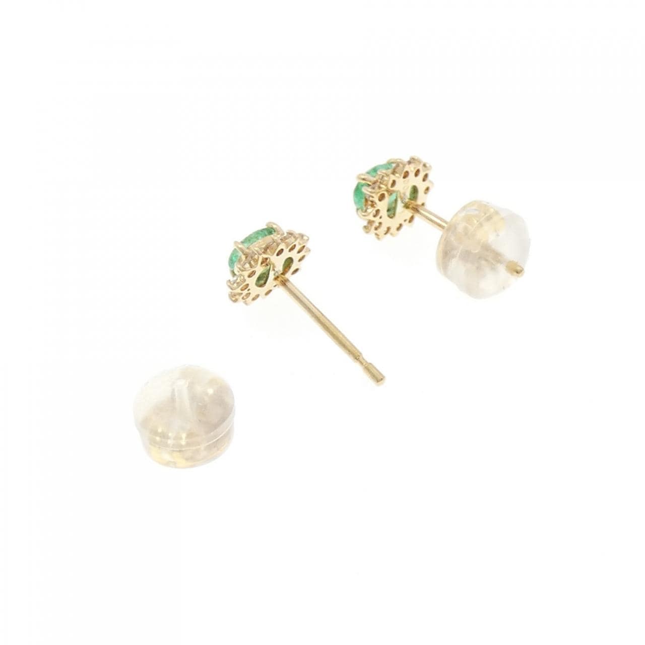 K18YG绿宝石耳钉