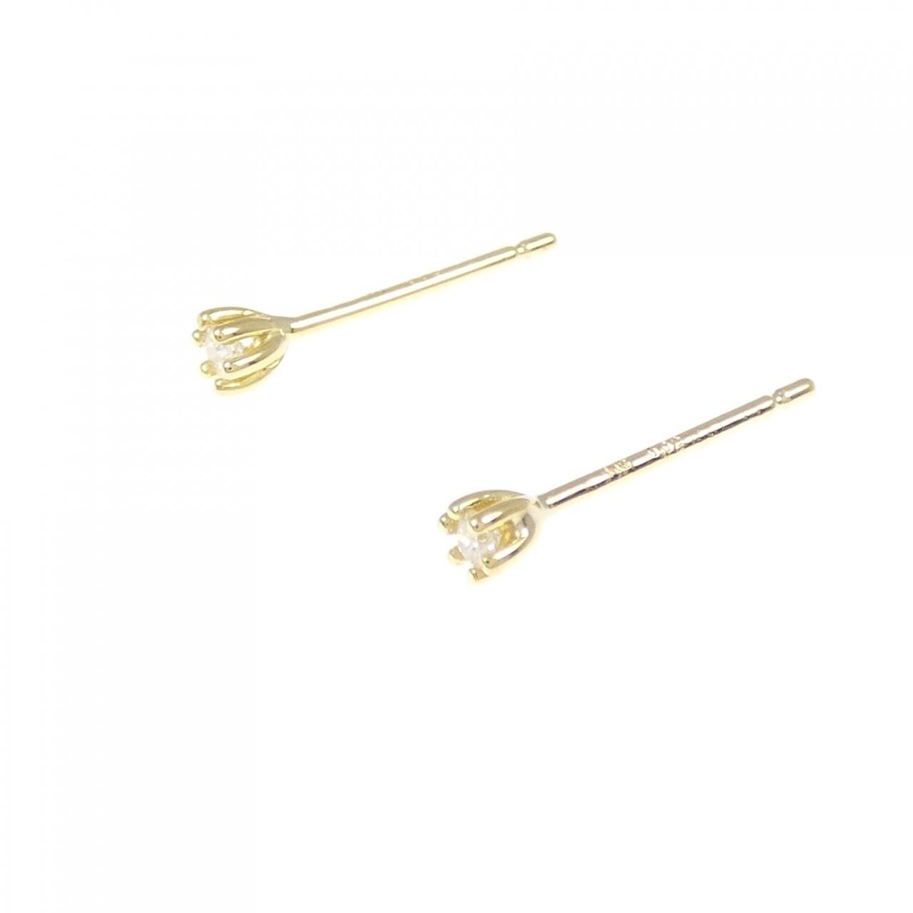 K18YG ソリティア ダイヤモンド ピアス 0.04CT
