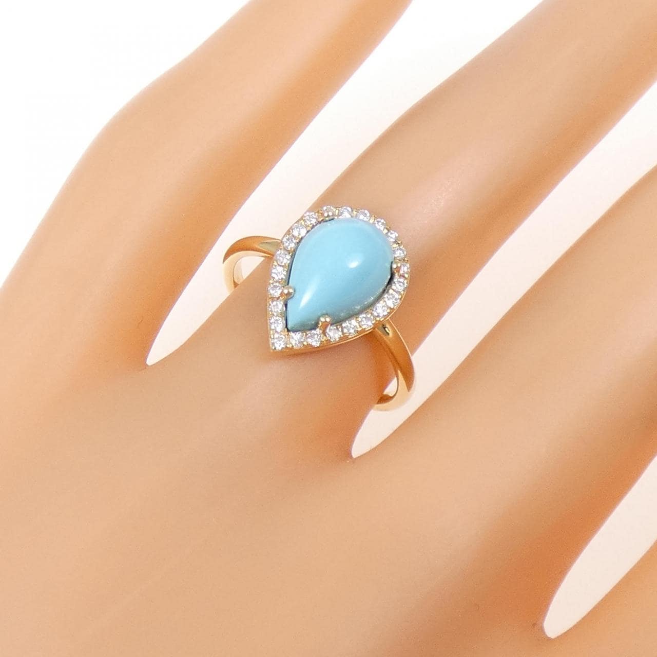 【新品】K18YG ターコイズ リング 2.29CT