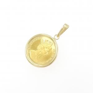 K18YG (frame) coin pendant
