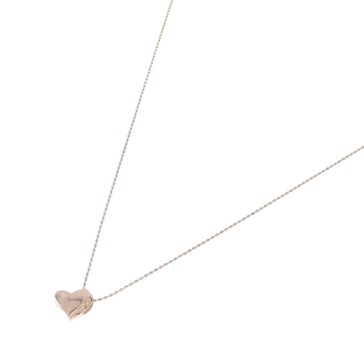 K10PG ハート ダイヤモンド ネックレス 0.02CT