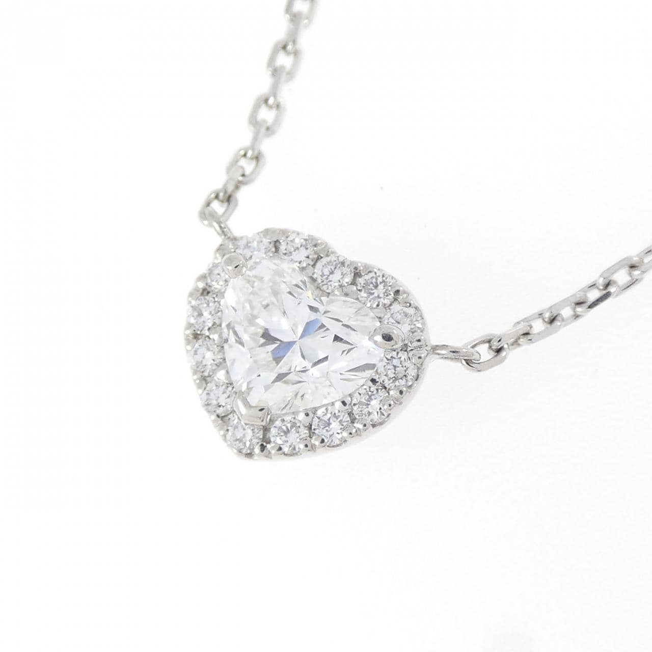 PT900/PT850 ダイヤモンド ネックレス 0.644CT F VS2 ハートシェイプ