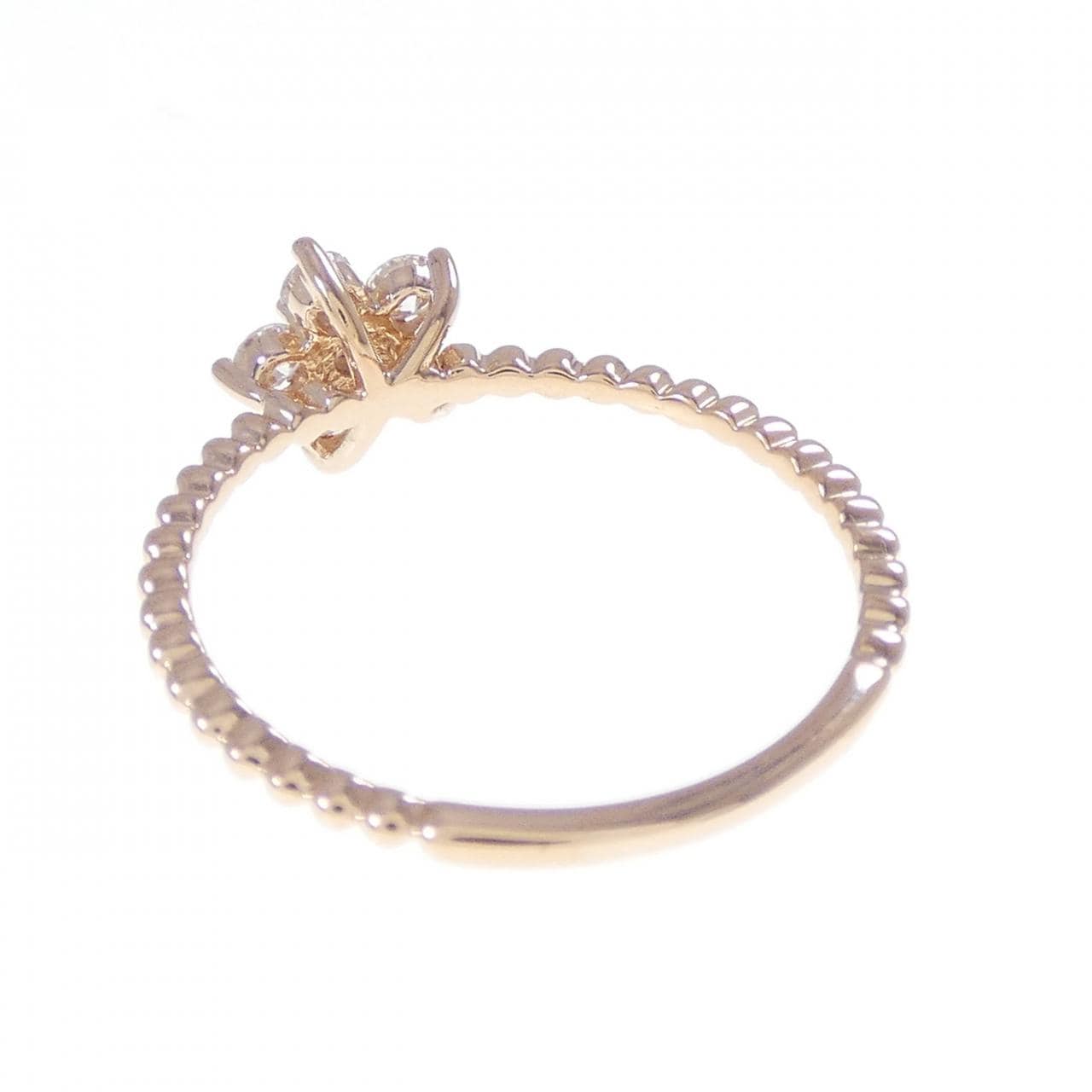 K18PG フラワー ダイヤモンド リング 0.25CT