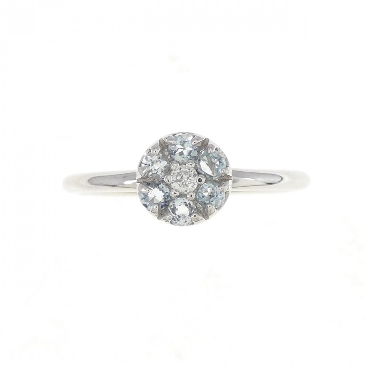 K18WG アクアマリン リング 0.17CT