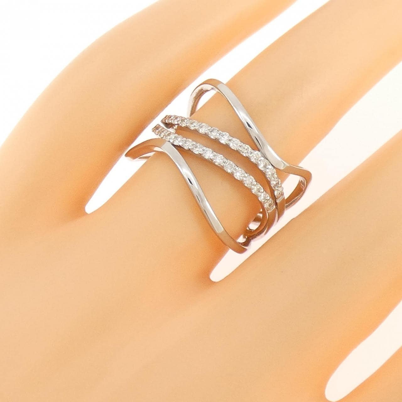 K18WG ダイヤモンド リング 0.30CT