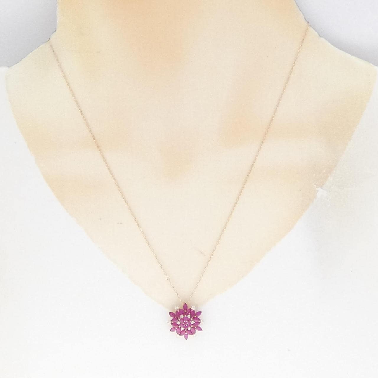 K18PG Ruby Necklace 1.50CT