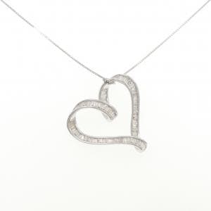 K18WG ハート ダイヤモンド ネックレス 1.25CT