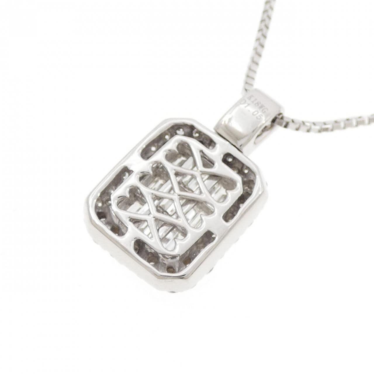 K18WG ダイヤモンド ネックレス 1.05CT