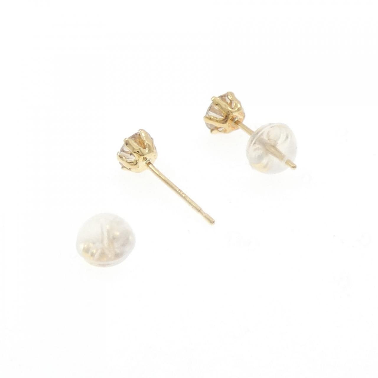 K18YG ソリティア ダイヤモンド ピアス 0.60CT