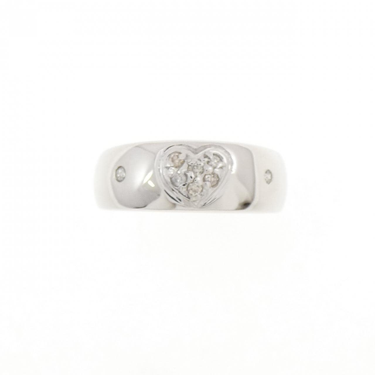 K18WG ハート ダイヤモンド ピンキー リング 0.06CT