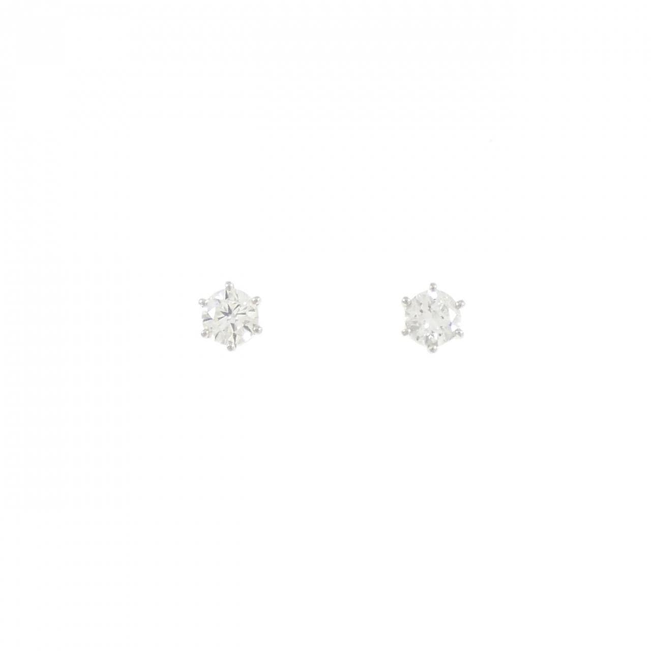 PT900 ソリティア ダイヤモンド ピアス 0.53CT