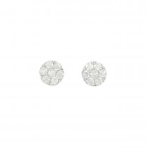 K18WG フラワー ダイヤモンド ピアス 0.48CT