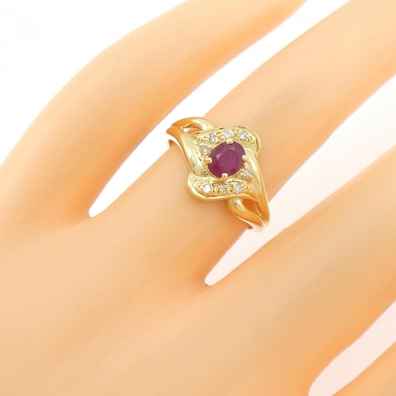 K18YG ルビー リング