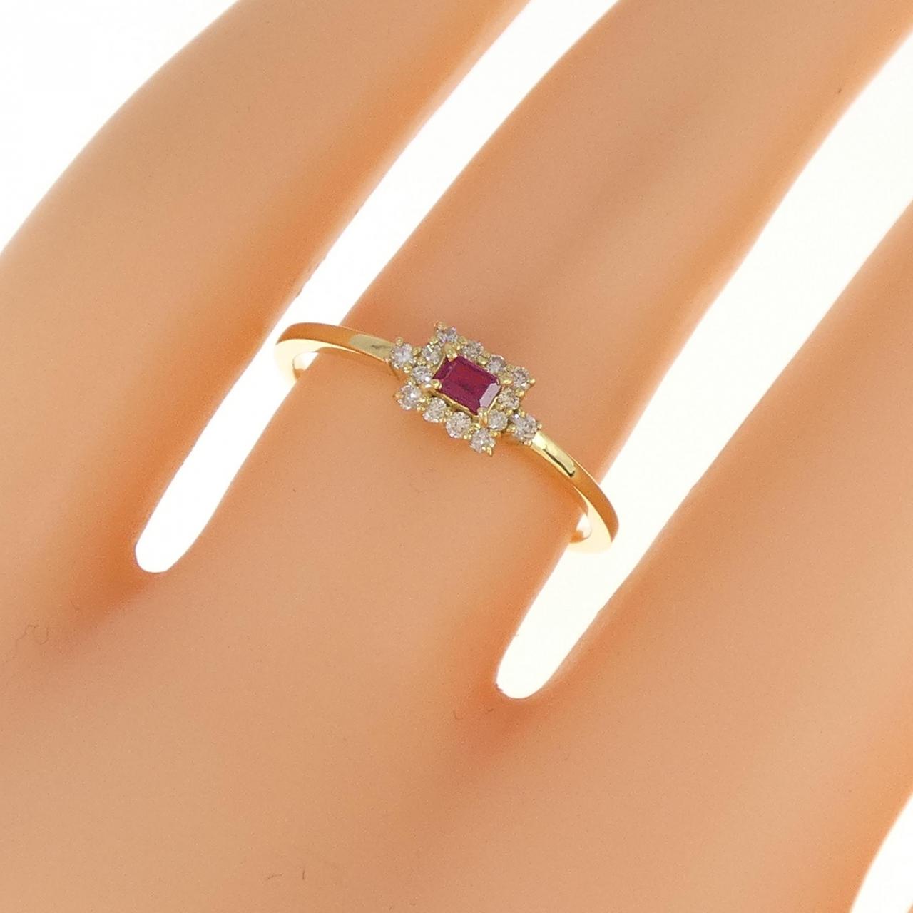 [BRAND NEW] K18YG Ruby Ring 0.09CT