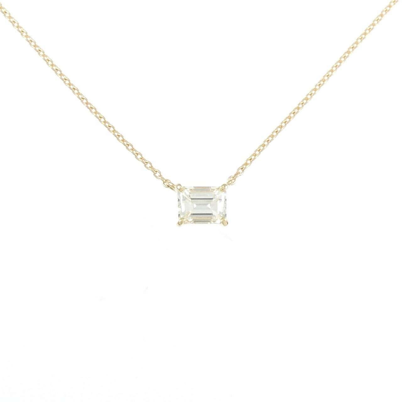 【リメイク】K18YG ダイヤモンド ネックレス 0.504CT VLY VS2 エメラルドカット