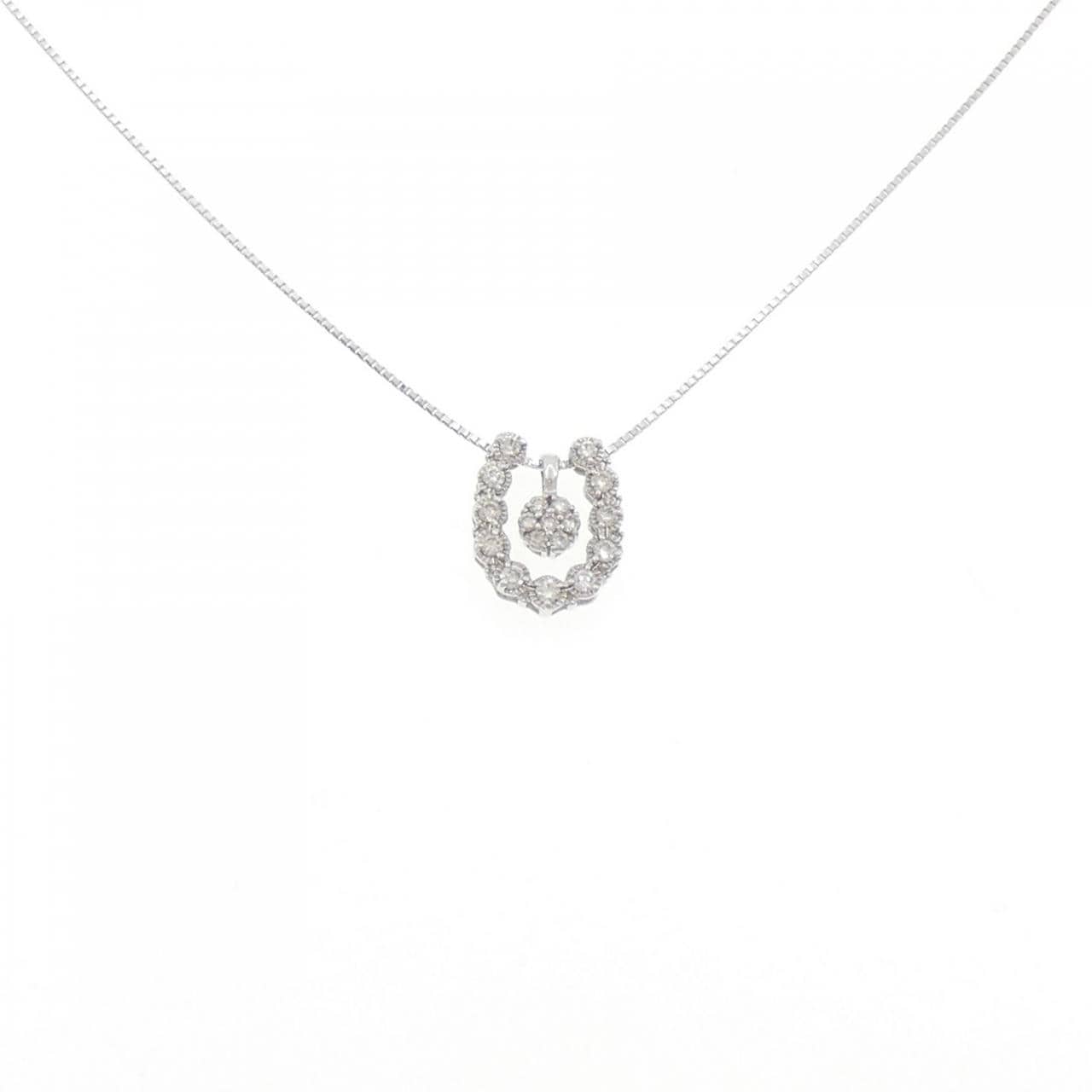 K18WG 2WAY Diamond Necklace 0.08CT