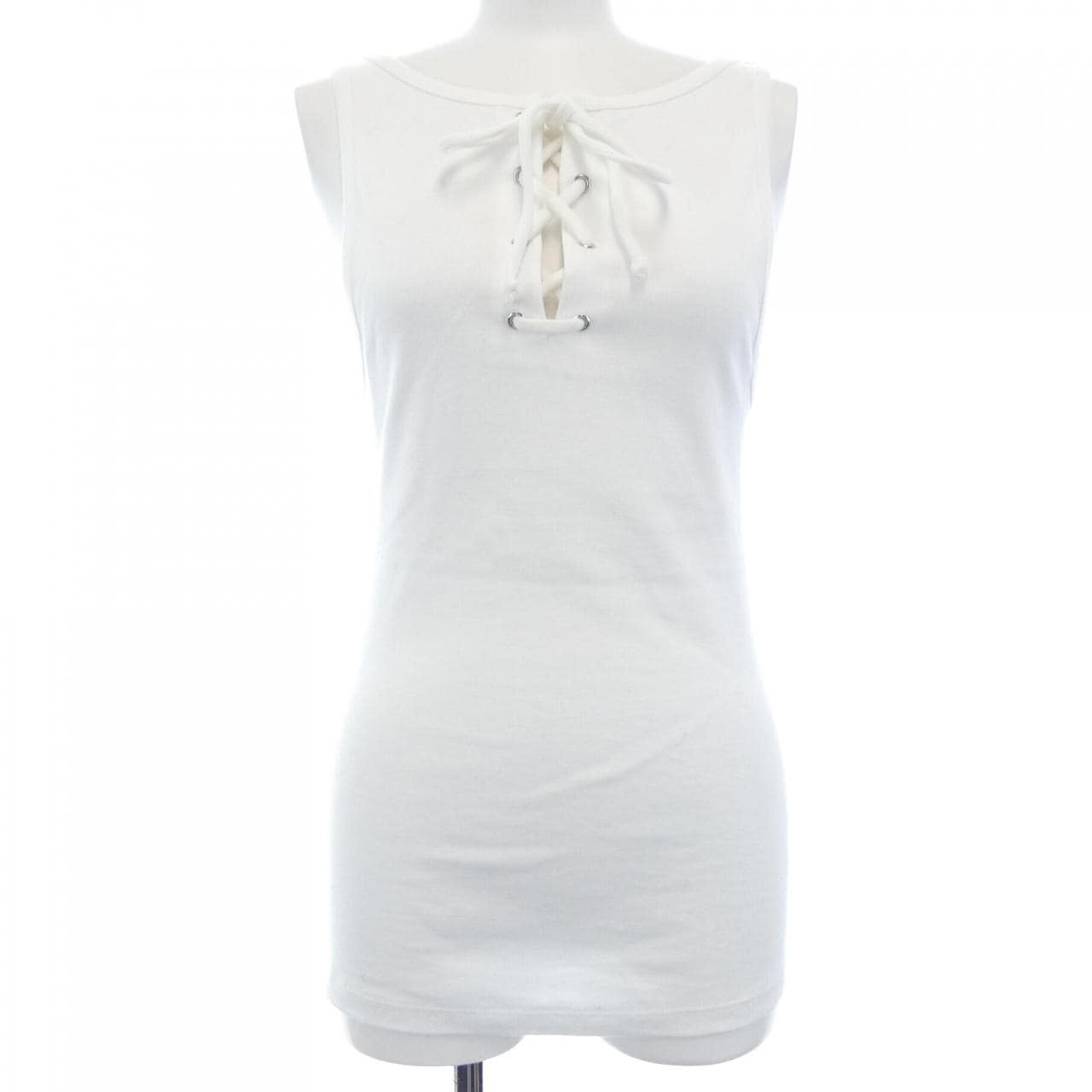 プラダ PRADA トライアングルロゴ レース付コットンタンクトップ 39603 SOOO 10Z0 タンクトップ