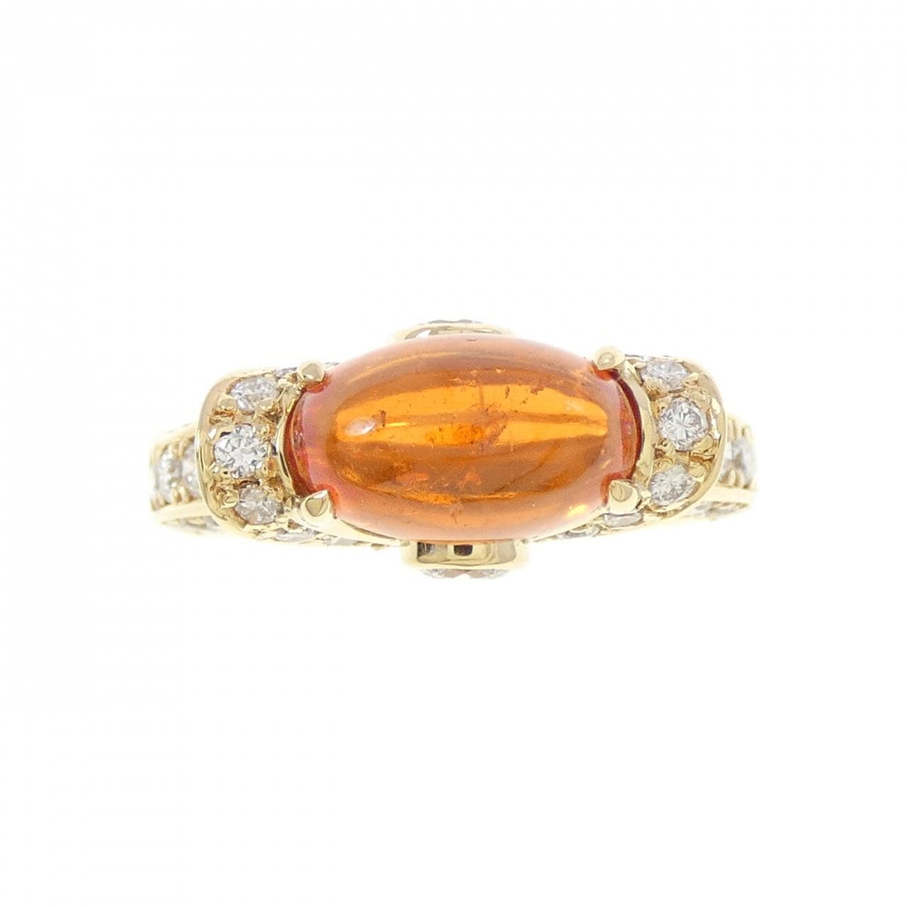 K18YG ガーネット リング 3.15CT