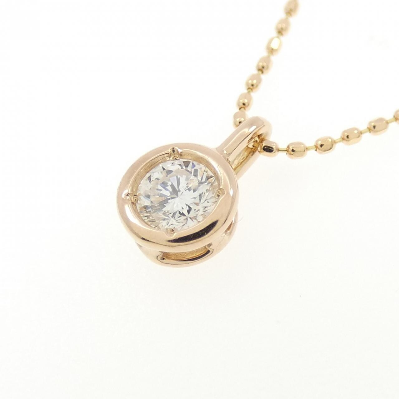 K18PG ソリティア ダイヤモンド ネックレス 0.20CT