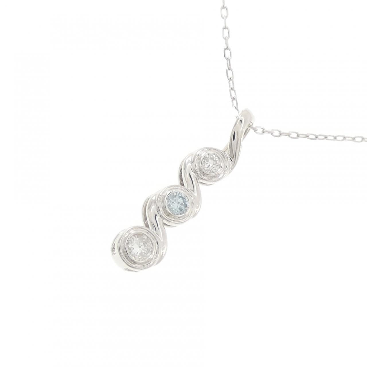 K18WG ダイヤモンド ネックレス 0.25CT