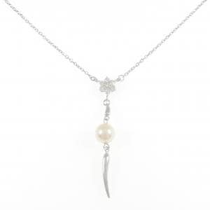 K18WG フラワー アコヤパール ネックレス 8.5mm