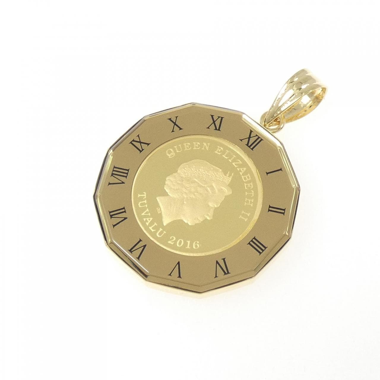 K18YG(枠) コイン ペンダント