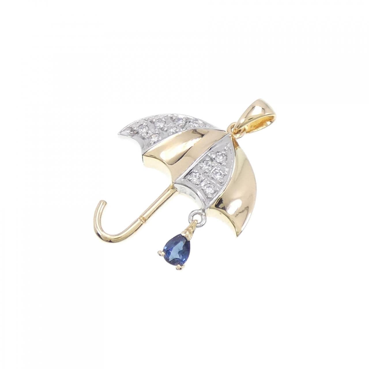 K18YG/PT umbrella sapphire pendant
