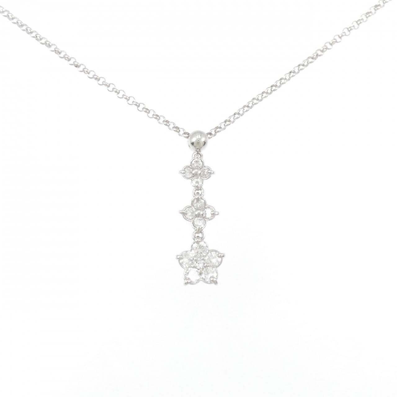 PT Flower Diamond Necklace 0.64CT