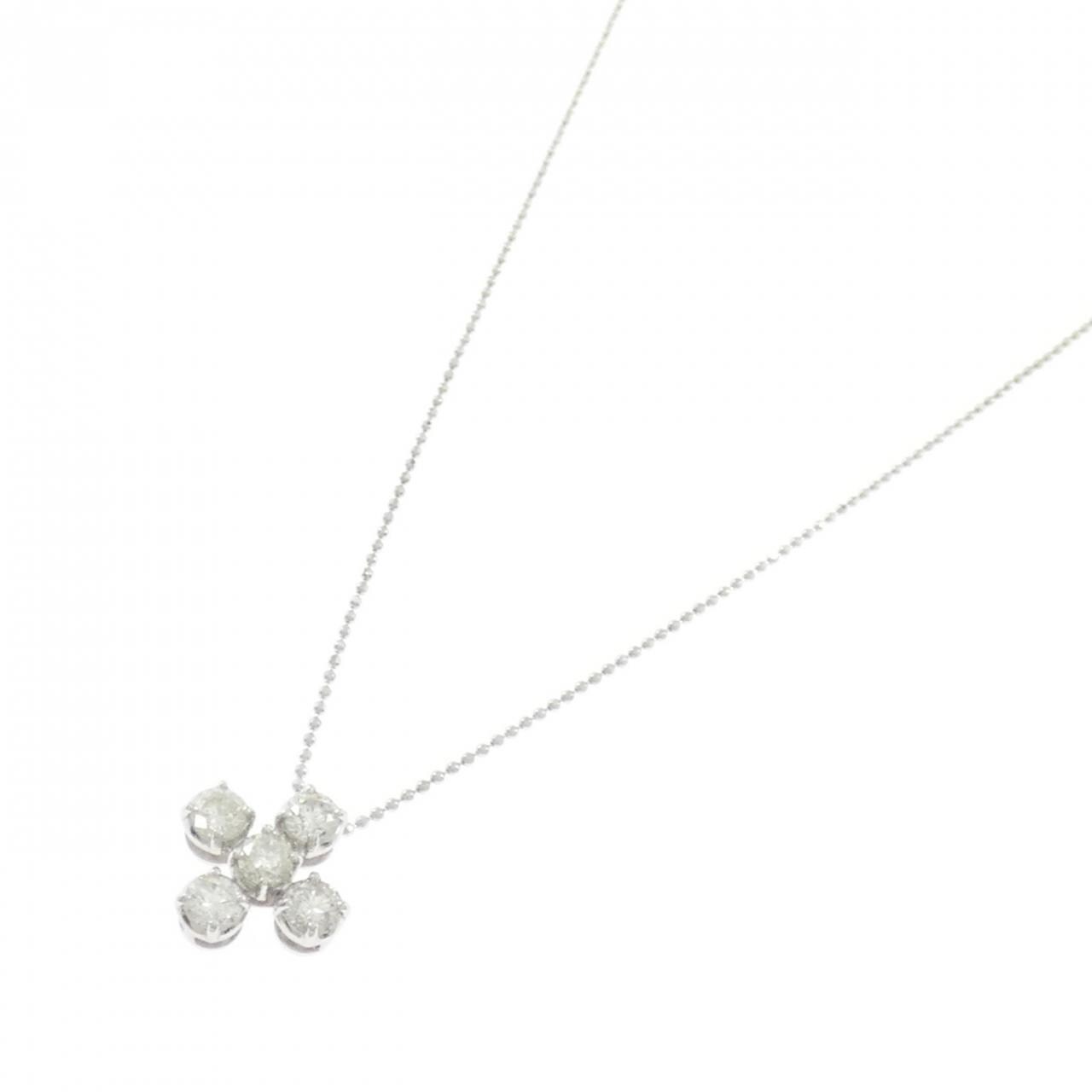K18WG ダイヤモンド ネックレス 1.00CT