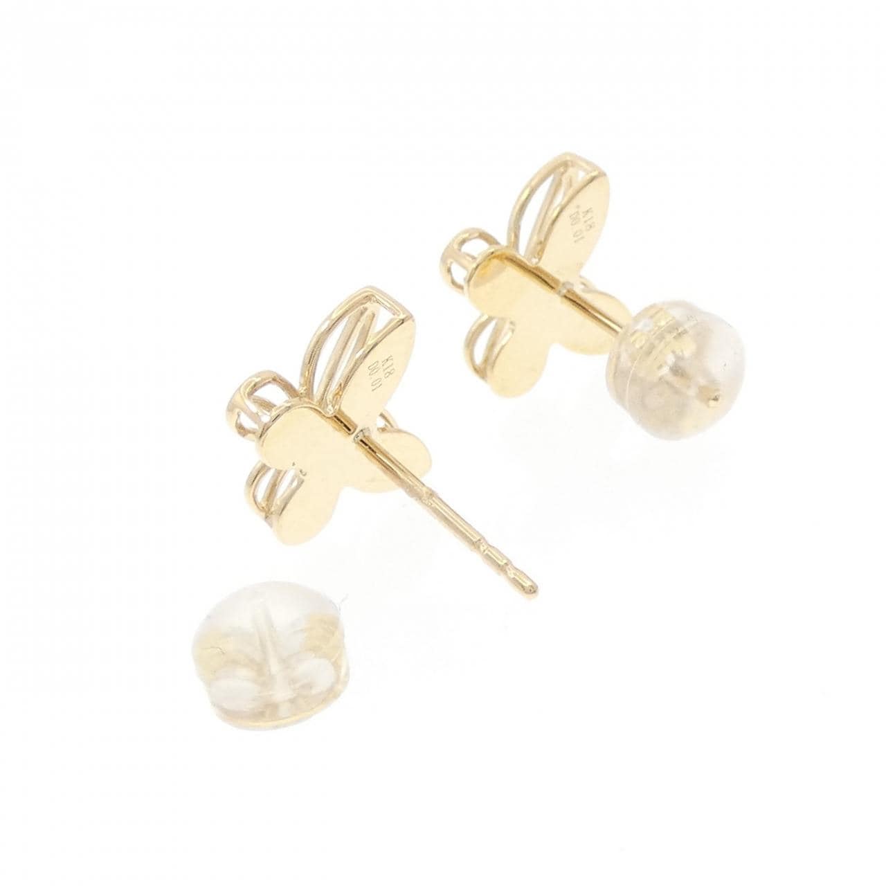 [BRAND NEW] K18YG butterfly Diamond earrings 0.02CT