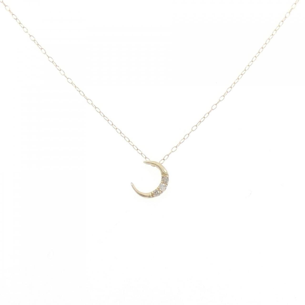 K10YG ムーン ダイヤモンド ネックレス 0.02CT