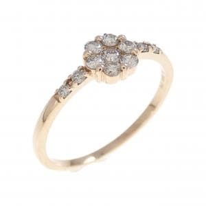 K10PG フラワー ダイヤモンド リング