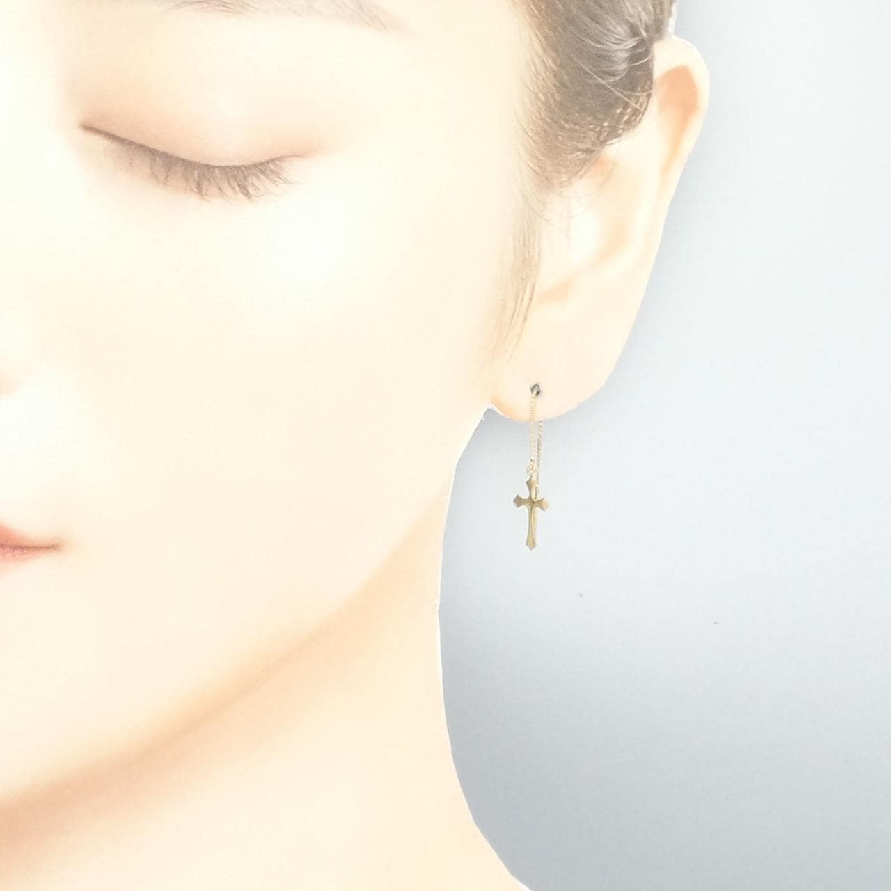 K18YG クロス ピアス