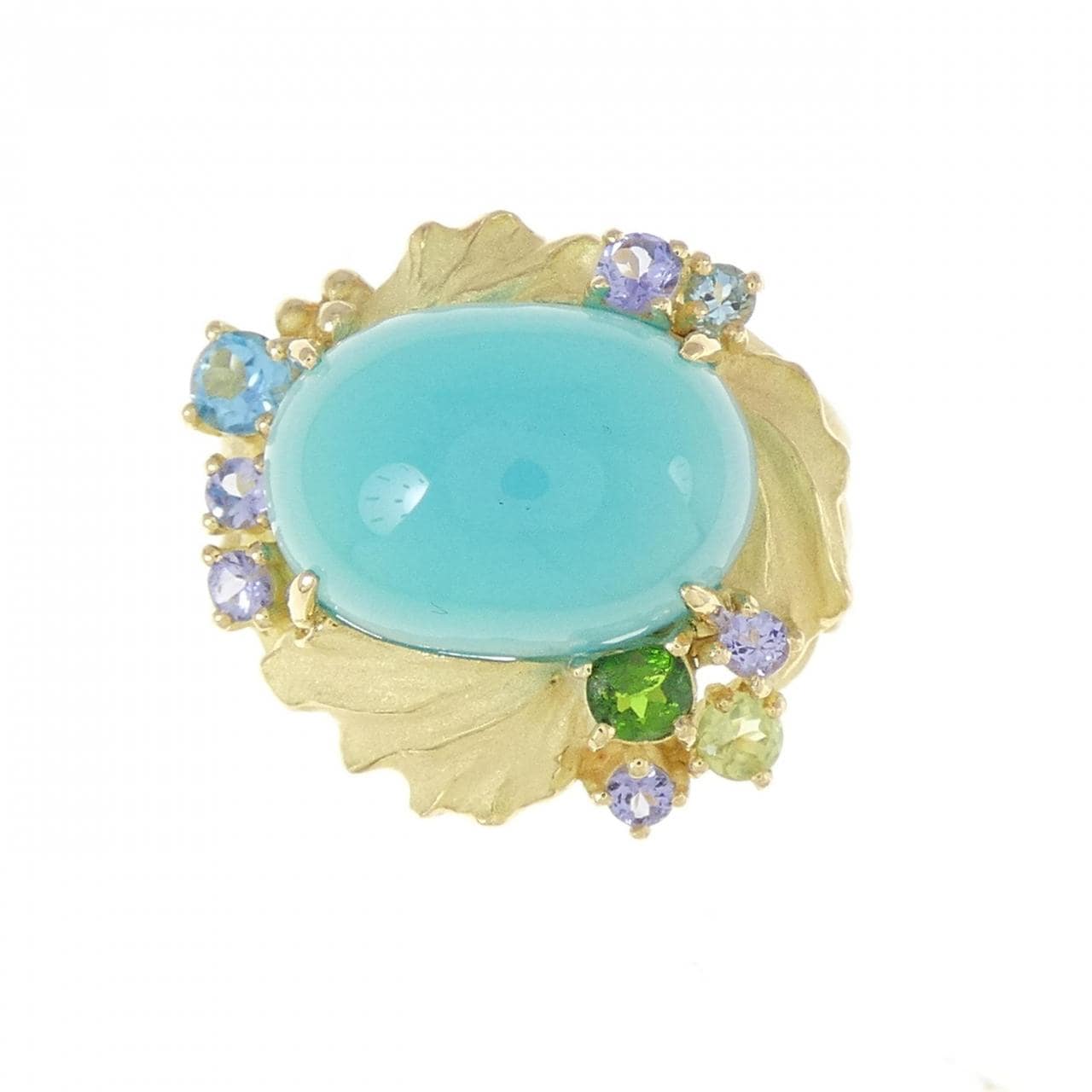 K18YG Chalcedony Ring 6.18CT