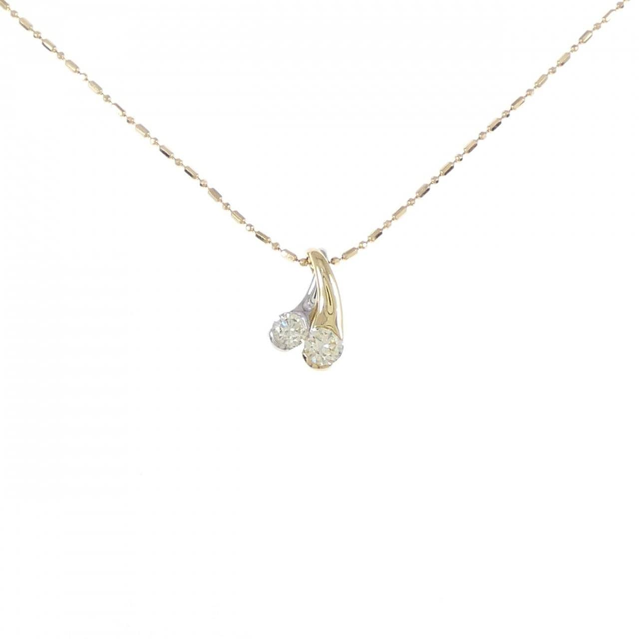 K18YG/PT ダイヤモンド ネックレス 0.261CT