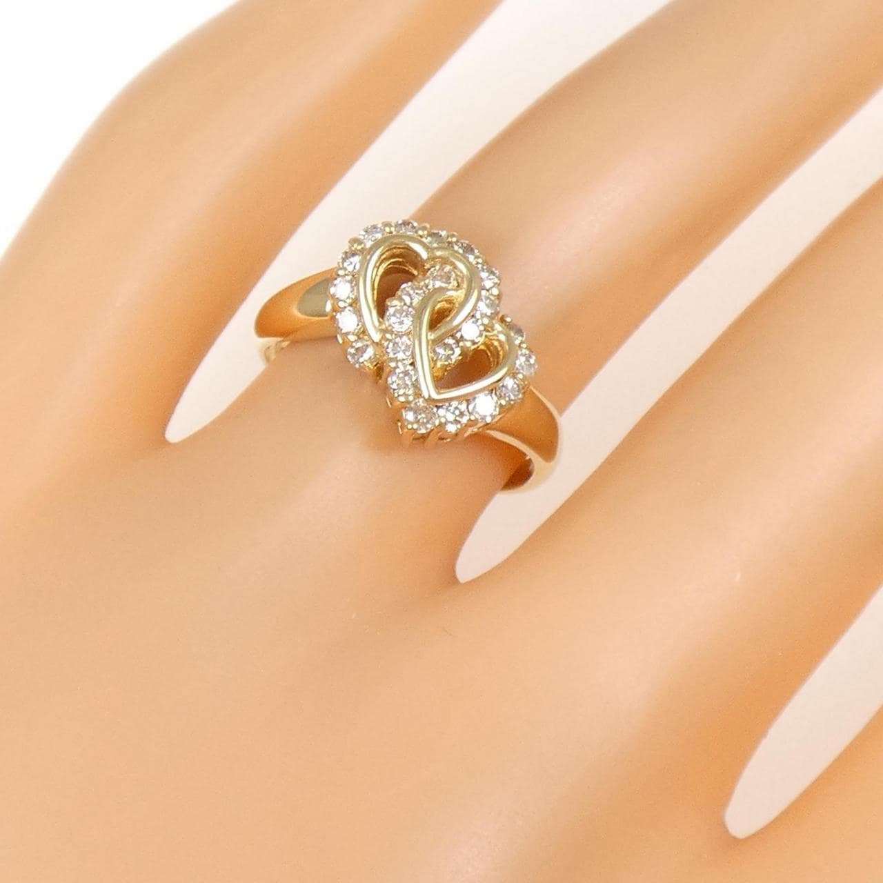 K18YG ハート ダイヤモンド リング 0.43CT