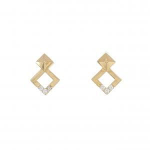 [BRAND NEW] K18YG Diamond Earrings 0.04CT