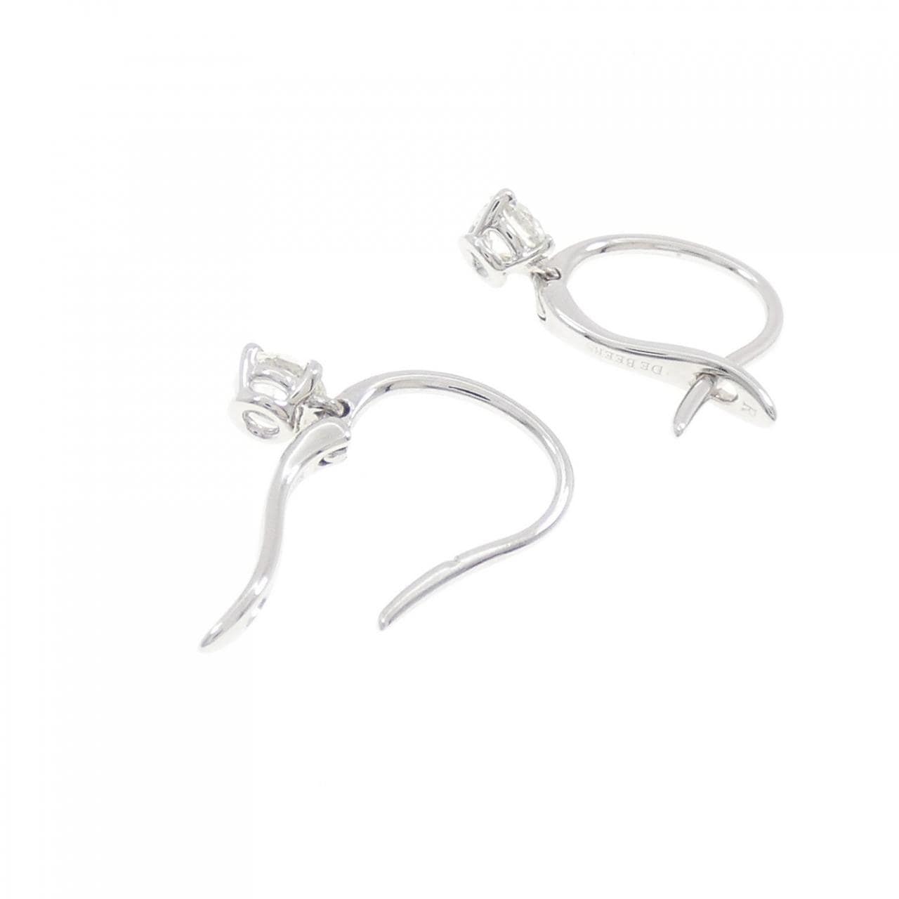 デビアス ダイヤモンド ピアス 0.42CT (H VS2)